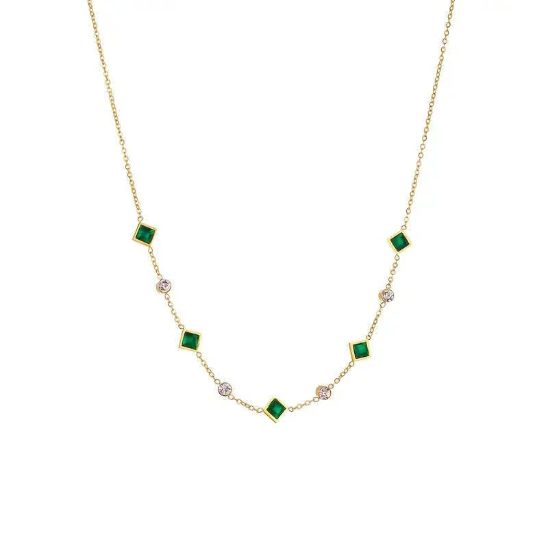 Emerald-Look Halskette – Ansicht 4