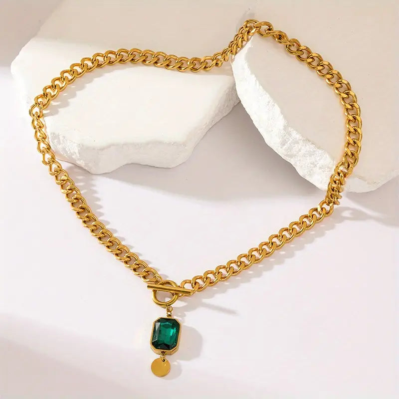 Emerald-Look Halskette – Ansicht 5