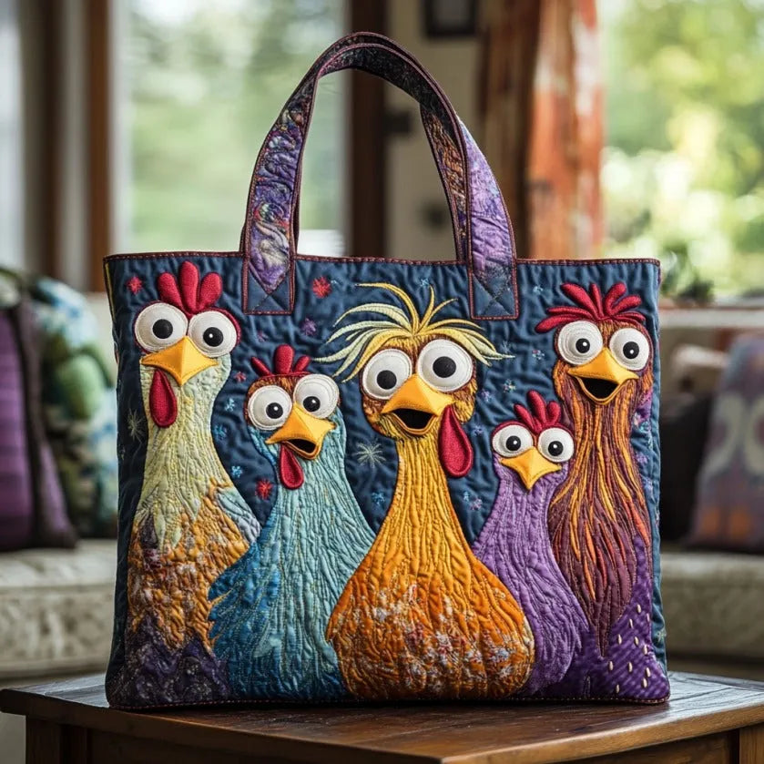 Shopper Fünf bunte Hühner – Ansicht 2