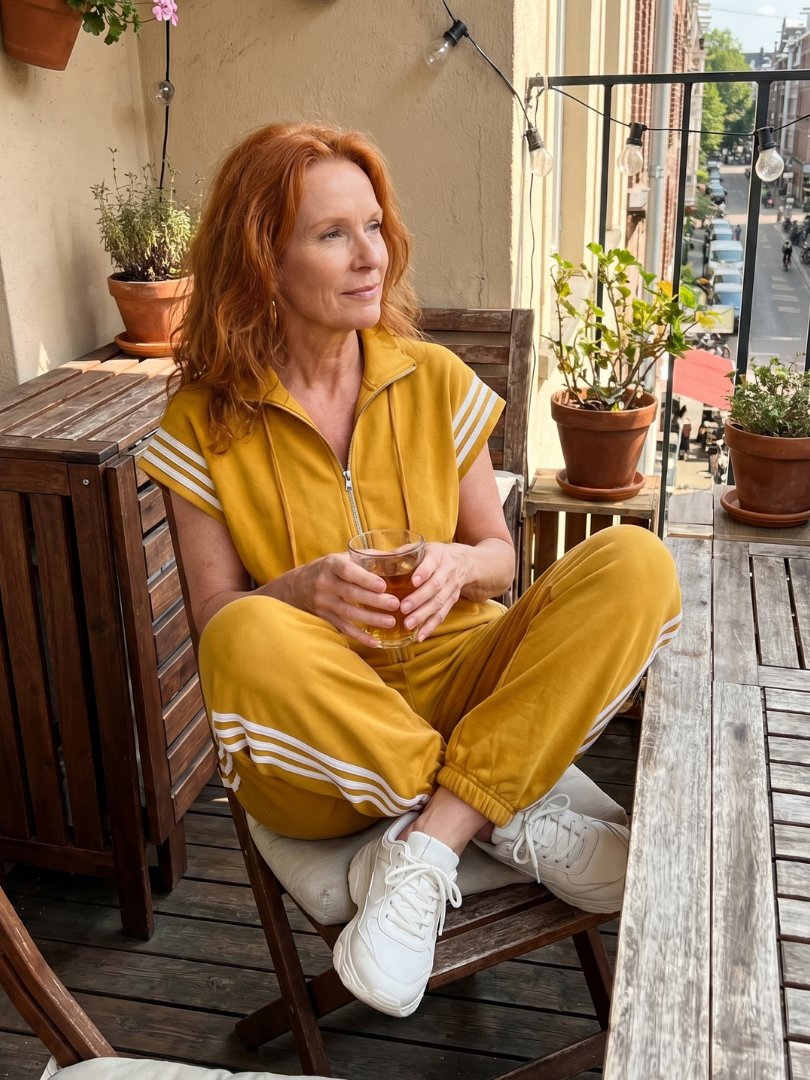 Lark | Jumpsuit mit Reißverschluss vorne und Seitenstreifen