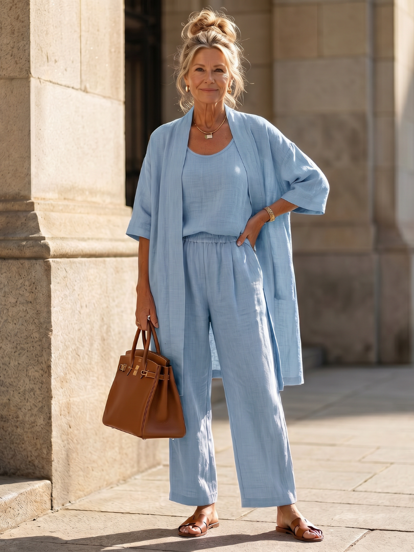 Yael | Dreiteiliges Set mit lockerem Top und Hose