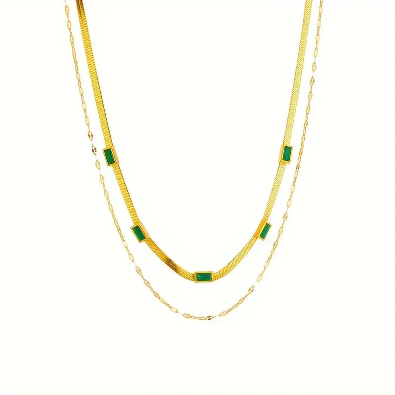 Emerald-Look Halskette – Ansicht 6