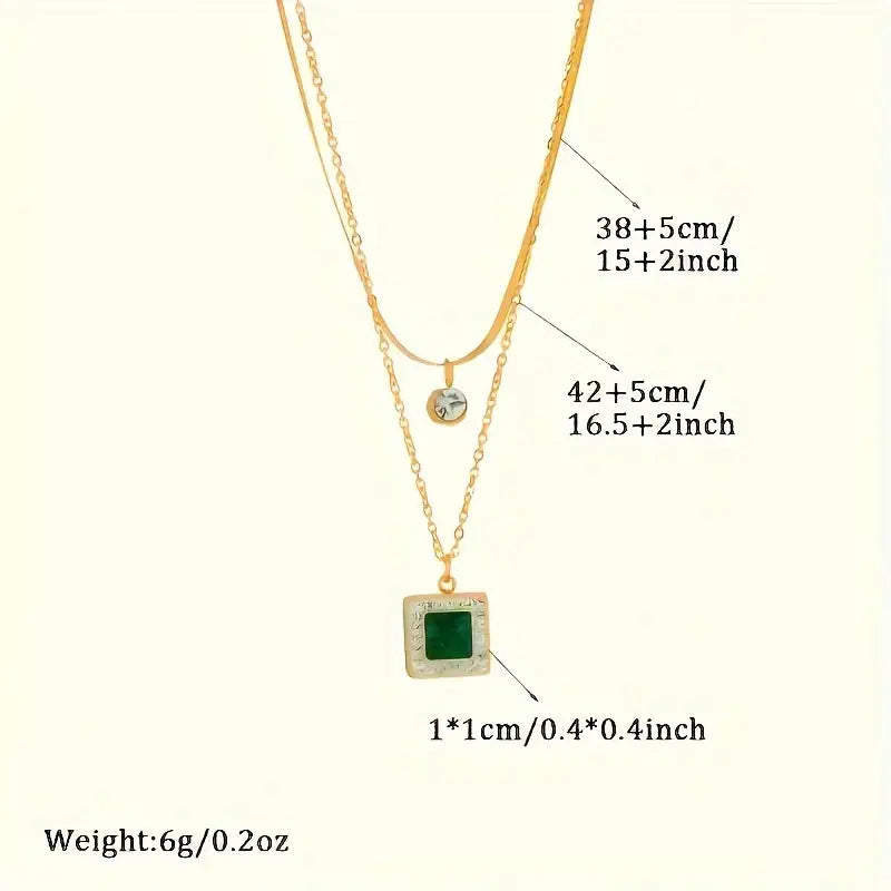 Emerald-Look Halskette – Ansicht 7