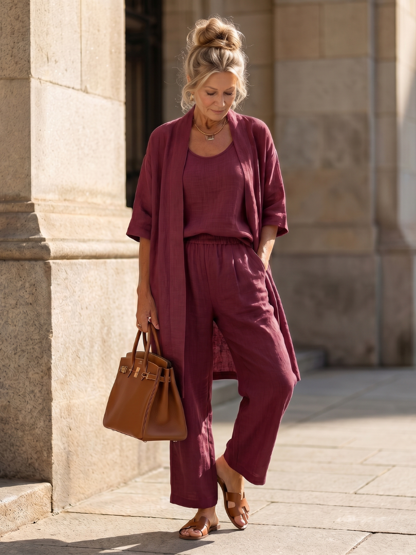 Yael | Dreiteiliges Set mit lockerem Top und Hose