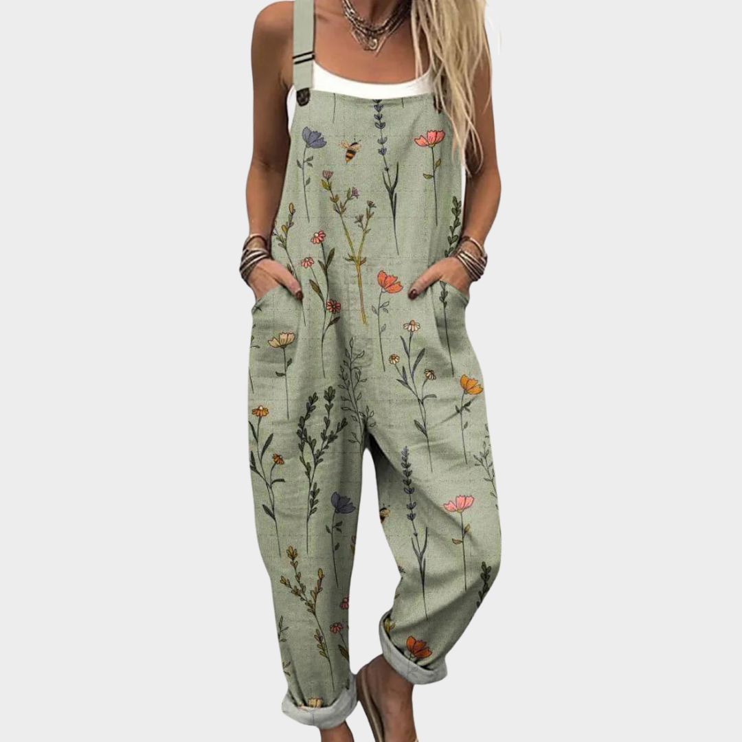 Bequeme bedruckte Latzhose – Ansicht 8