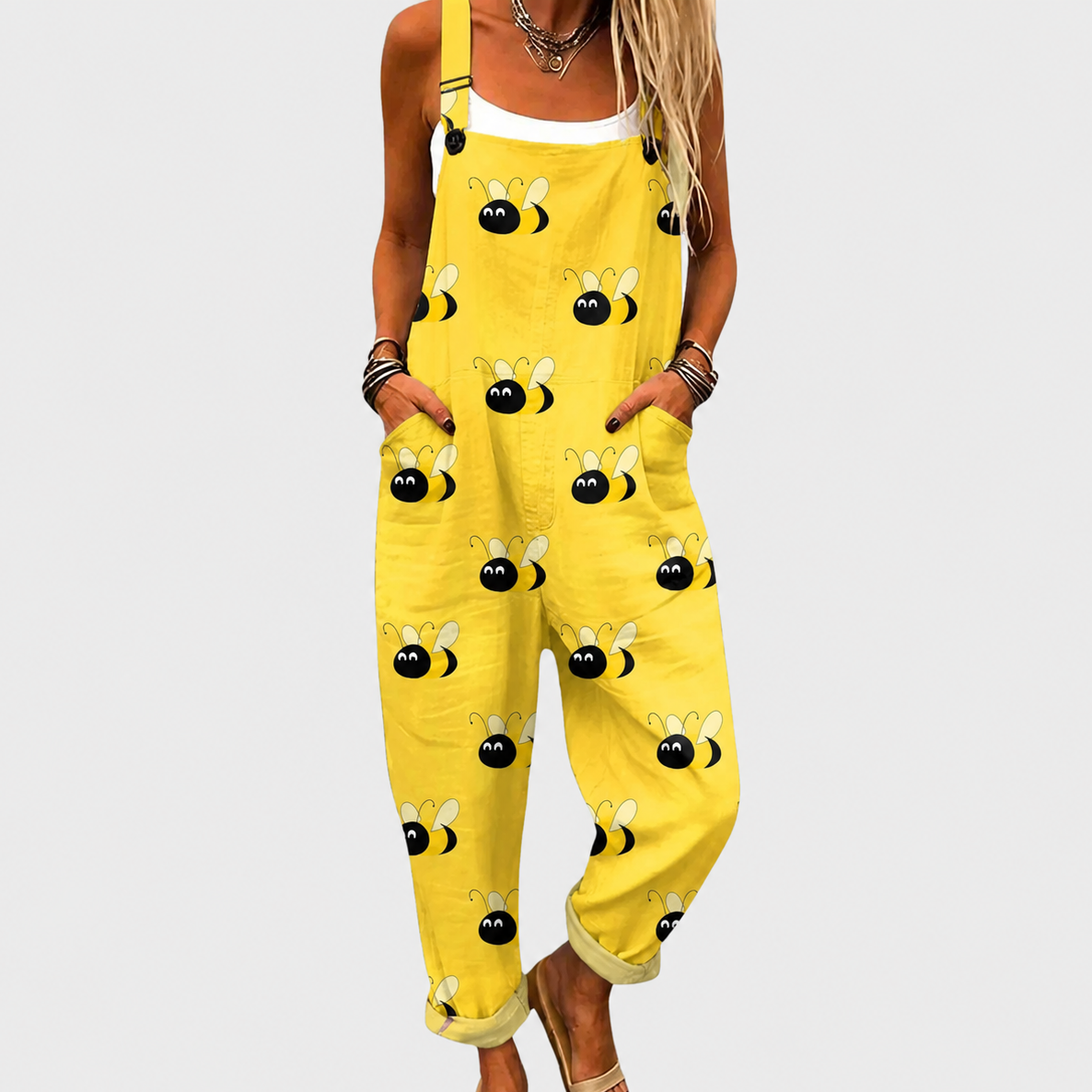 Bequeme bedruckte Latzhose