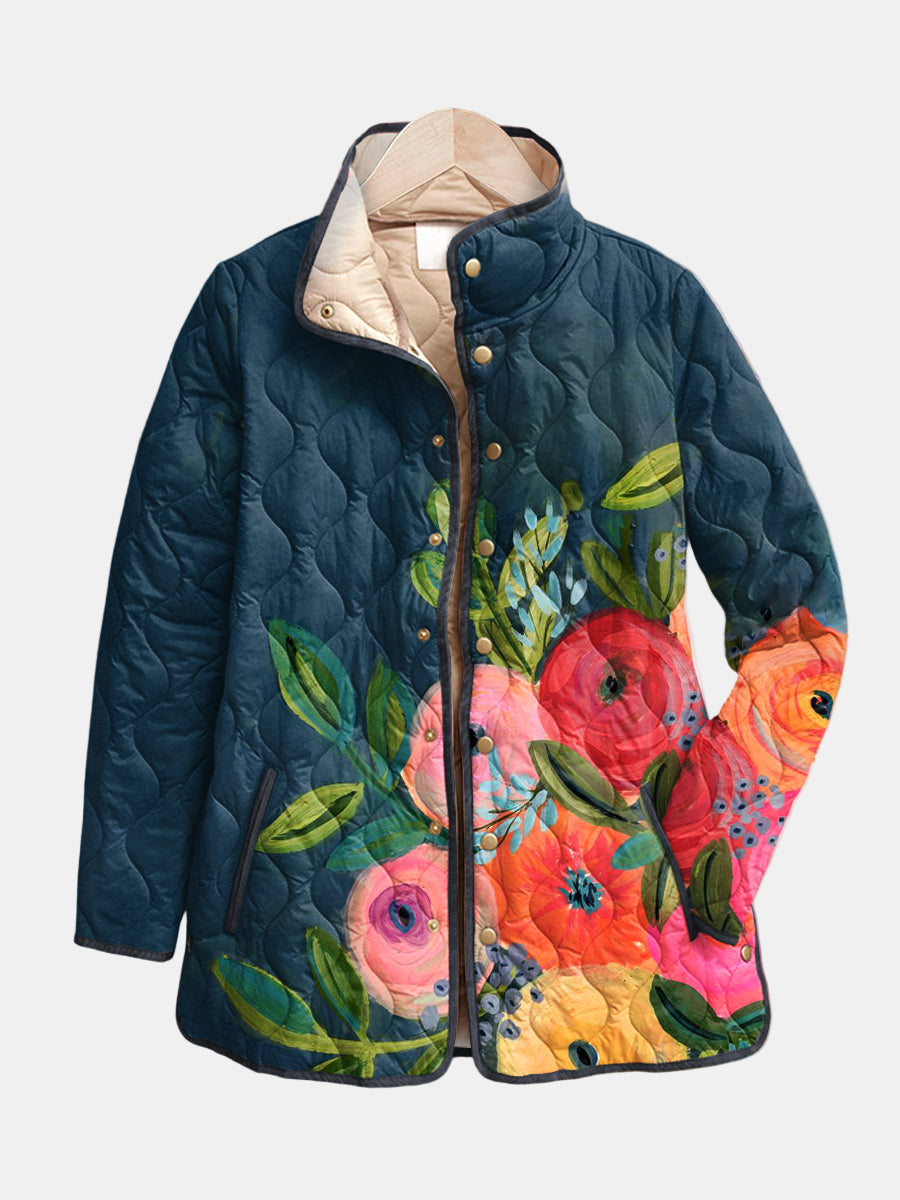 Amaya Vintage-Blumen-Steppjacke – Ansicht 11