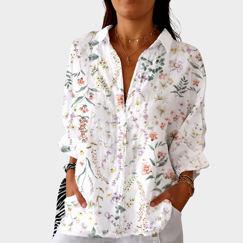 Leichte farbenfrohe Bluse mit Print