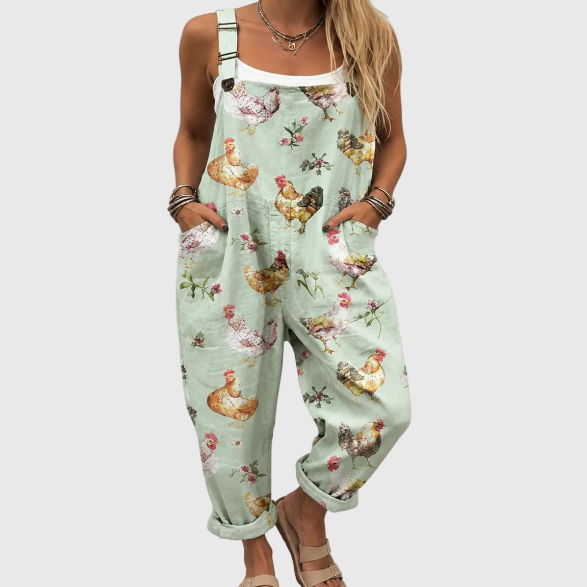 Pastell-Hühner-Jumpsuit