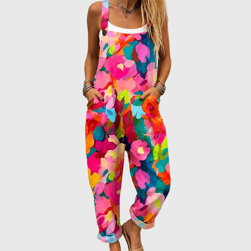 Bunte Blumen-Latzhose