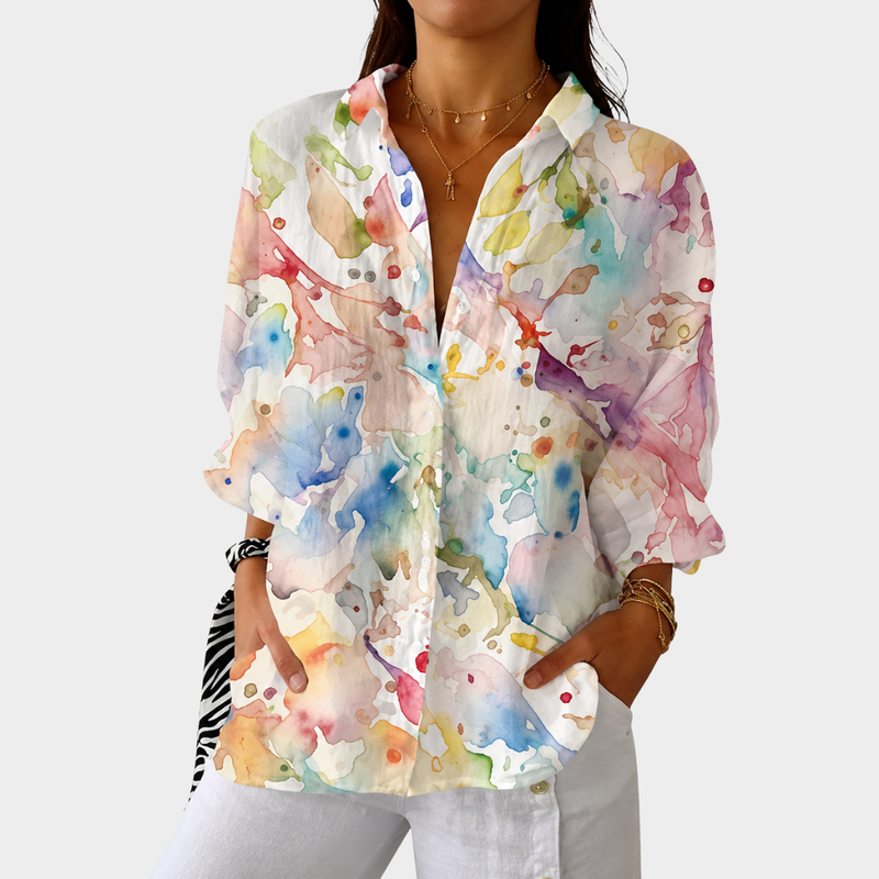 Leichte farbenfrohe Bluse mit Print