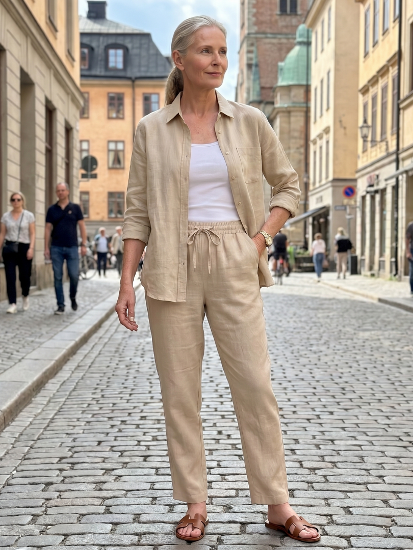 Noor | Set aus langärmligem Hemd und schmaler Hose
