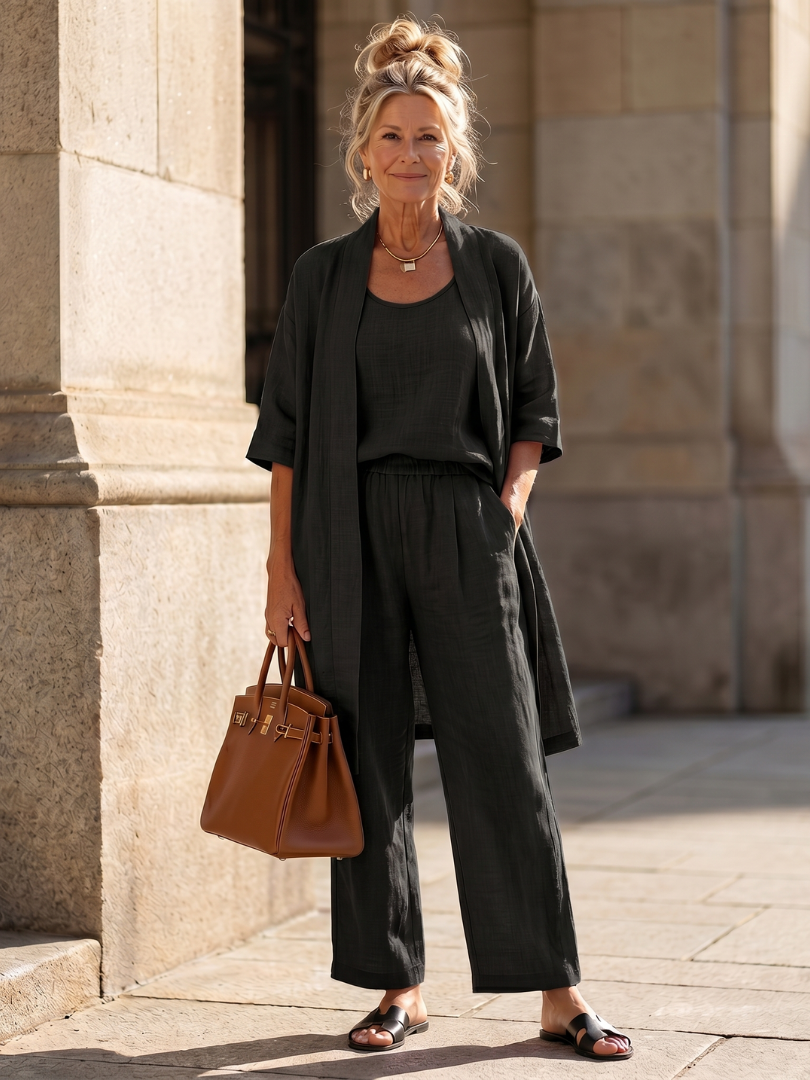 Yael | Dreiteiliges Set mit lockerem Top und Hose