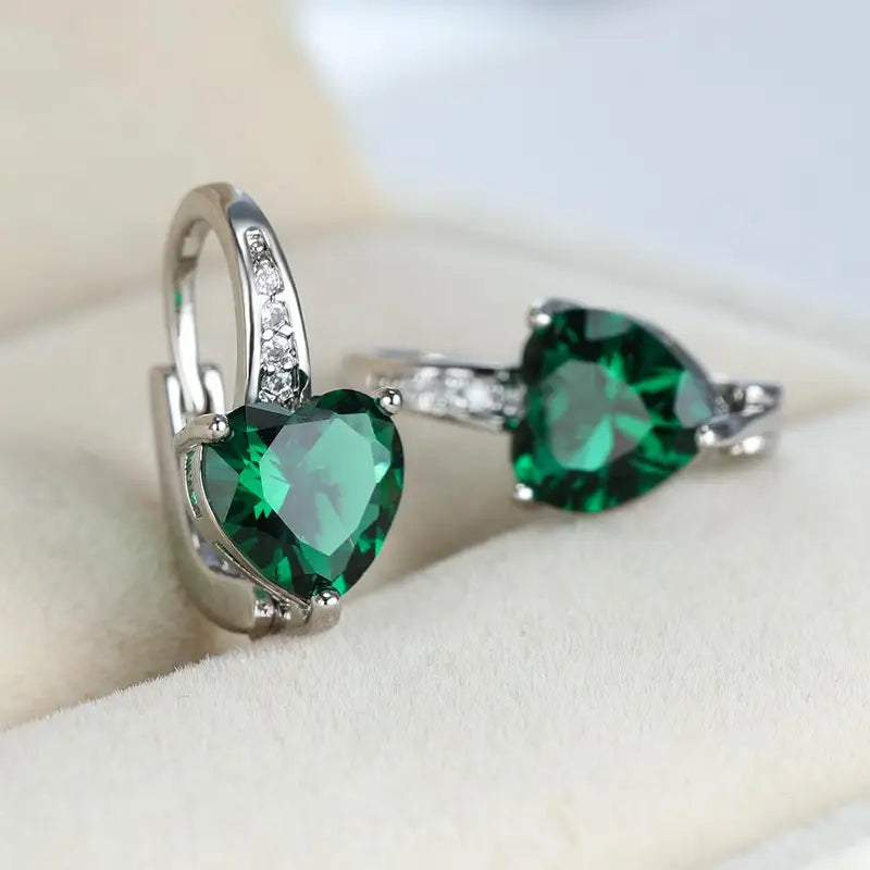 Emerald-Look Ohrringe – Ansicht 2