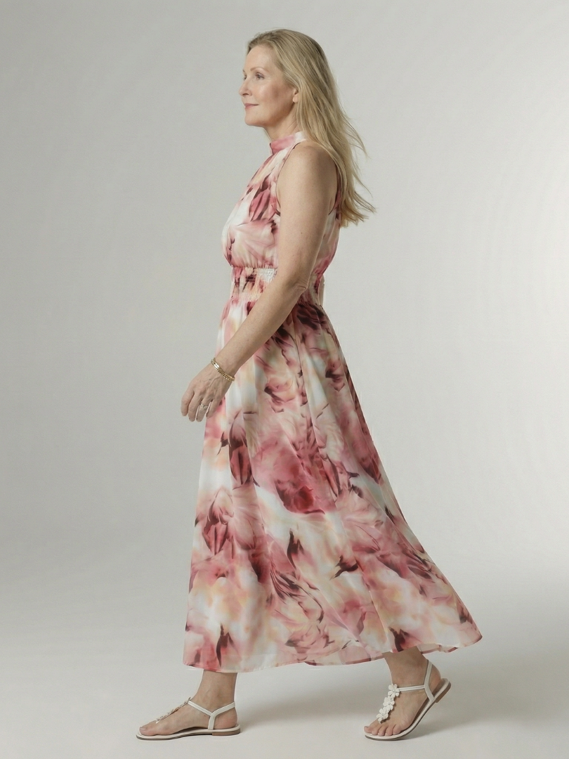 Sylin | Midikleid mit gerafftem Neckholder-Ausschnitt