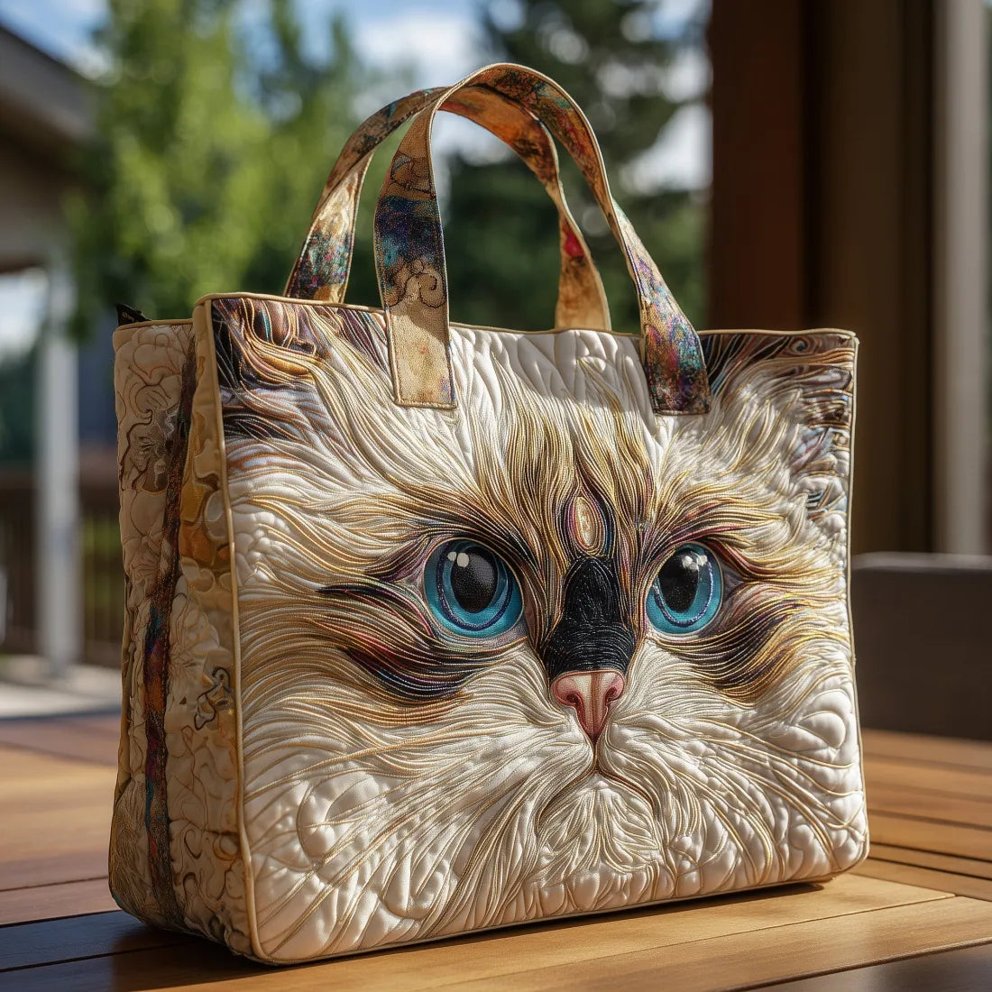 Shopper Weiße Katze mit blauen Augen – Ansicht 2