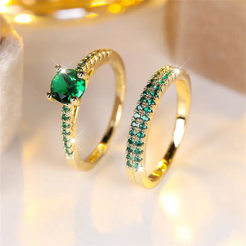 Emerald-Look Schmuckset – Ansicht 2