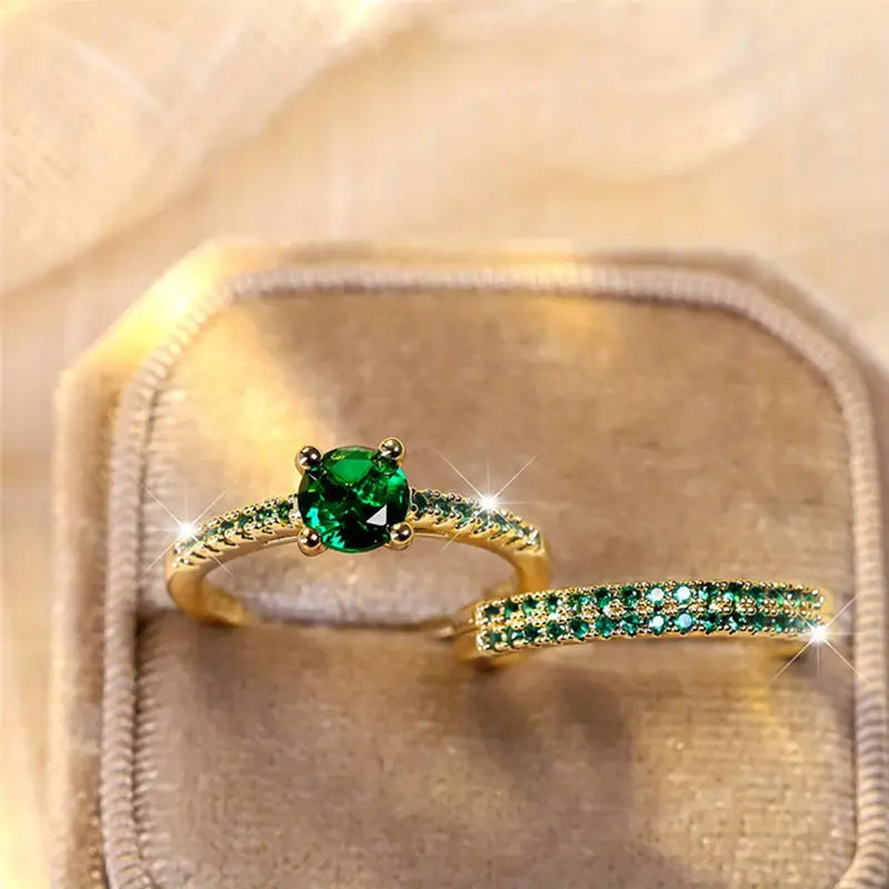 Emerald-Look Schmuckset – Ansicht 5