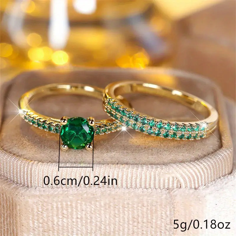 Emerald-Look Schmuckset – Ansicht 4