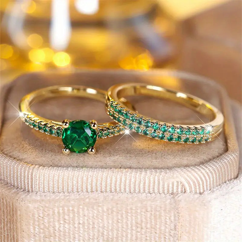 Emerald-Look Schmuckset – Ansicht 3
