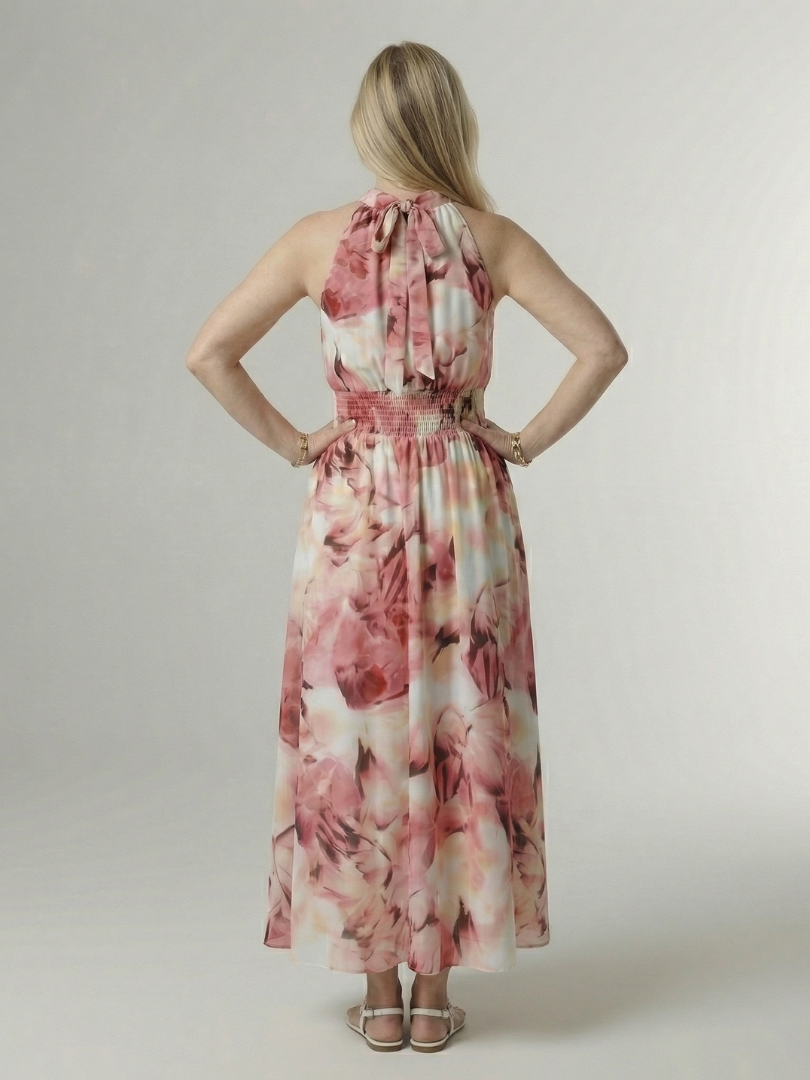 Sylin | Midikleid mit gerafftem Neckholder-Ausschnitt