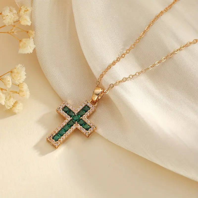 Emerald-Look Halskette – Ansicht 2