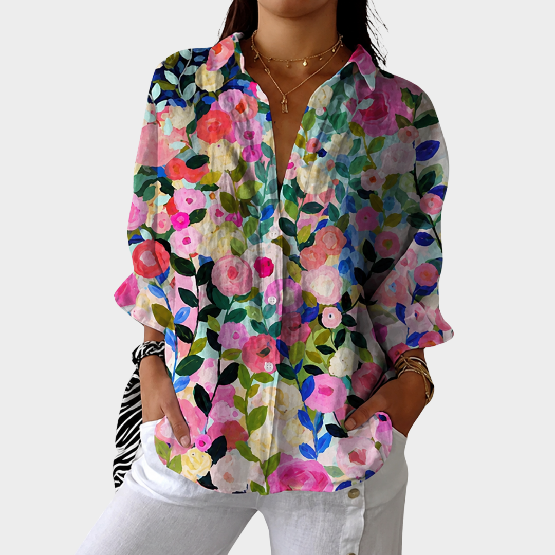 Leichte farbenfrohe Bluse mit Print