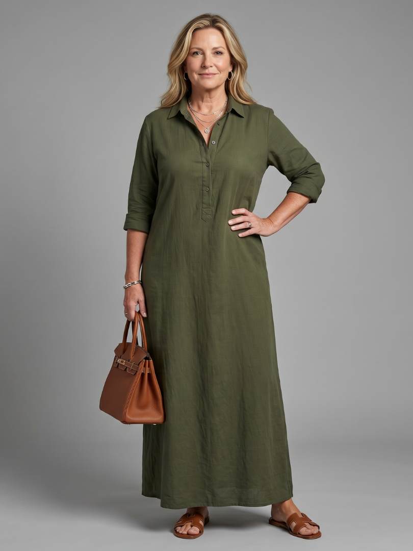 Veronica | Langärmliges Maxikleid mit lässiger Silhouette