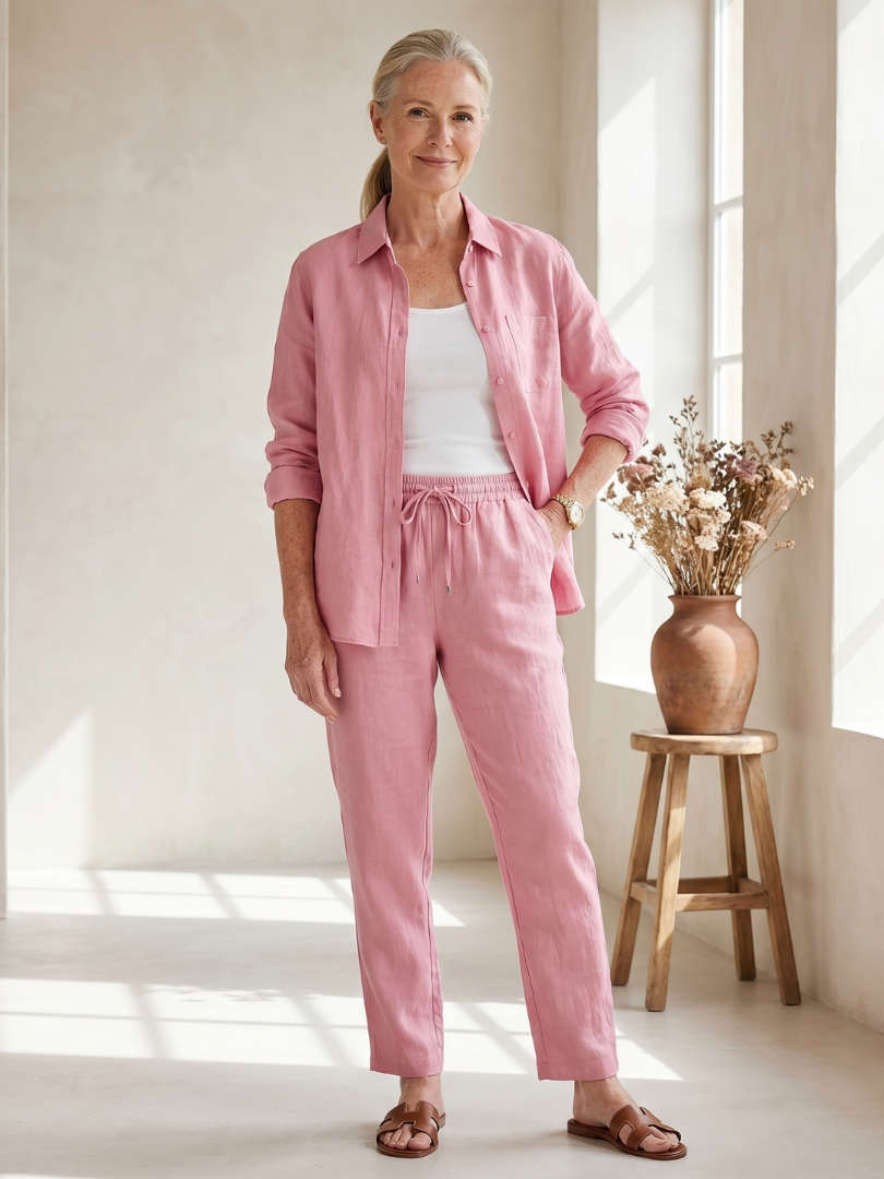Noor | Set aus langärmligem Hemd und schmaler Hose