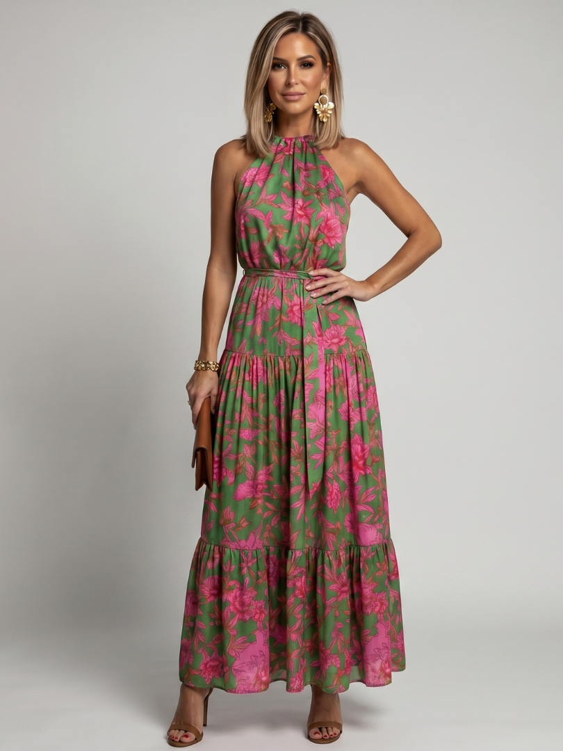 Rowen | Midikleid mit drapiertem Neckholder-Ausschnitt