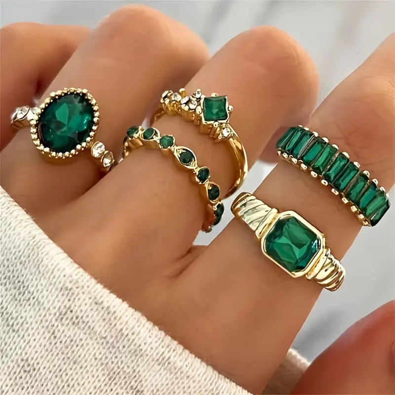 Emerald-Look Schmuckset – Ansicht 2