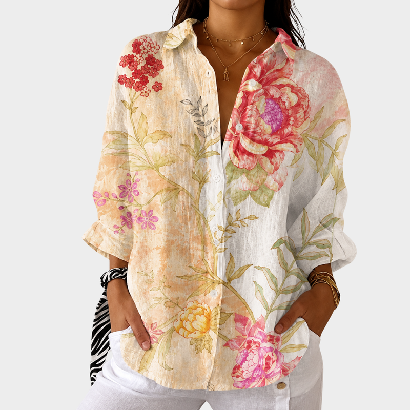 Leichte farbenfrohe Bluse mit Print