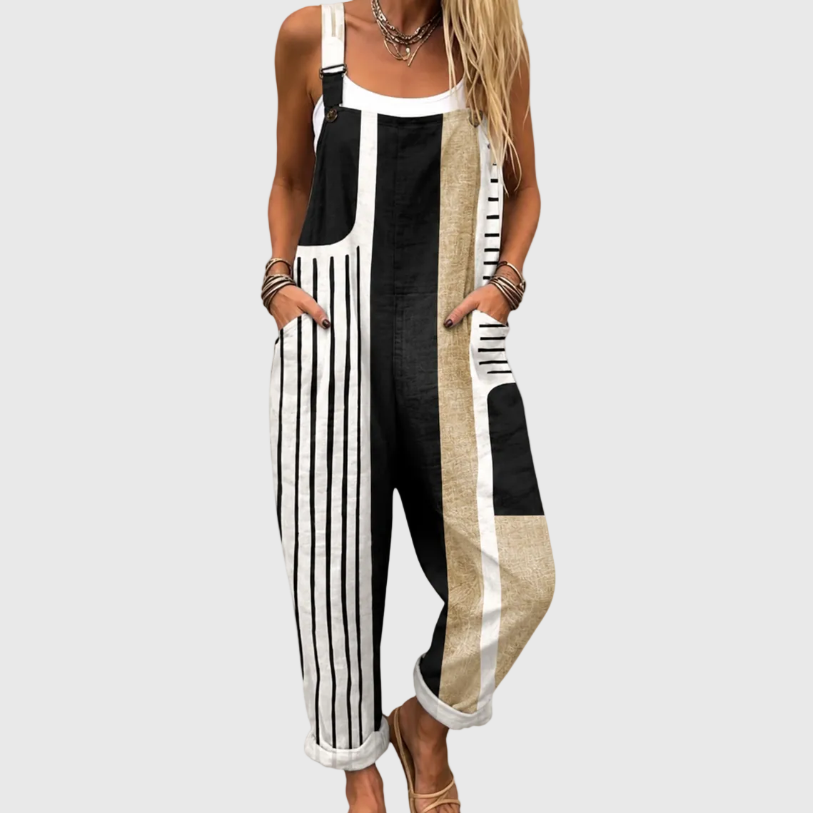 Moderne Patchwork-Latzhose