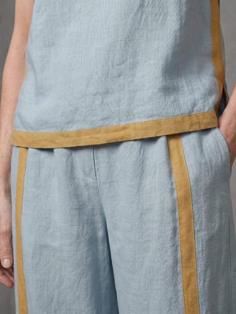 Inara | Set aus ärmellosem Top und weiter Kontrast-Hose