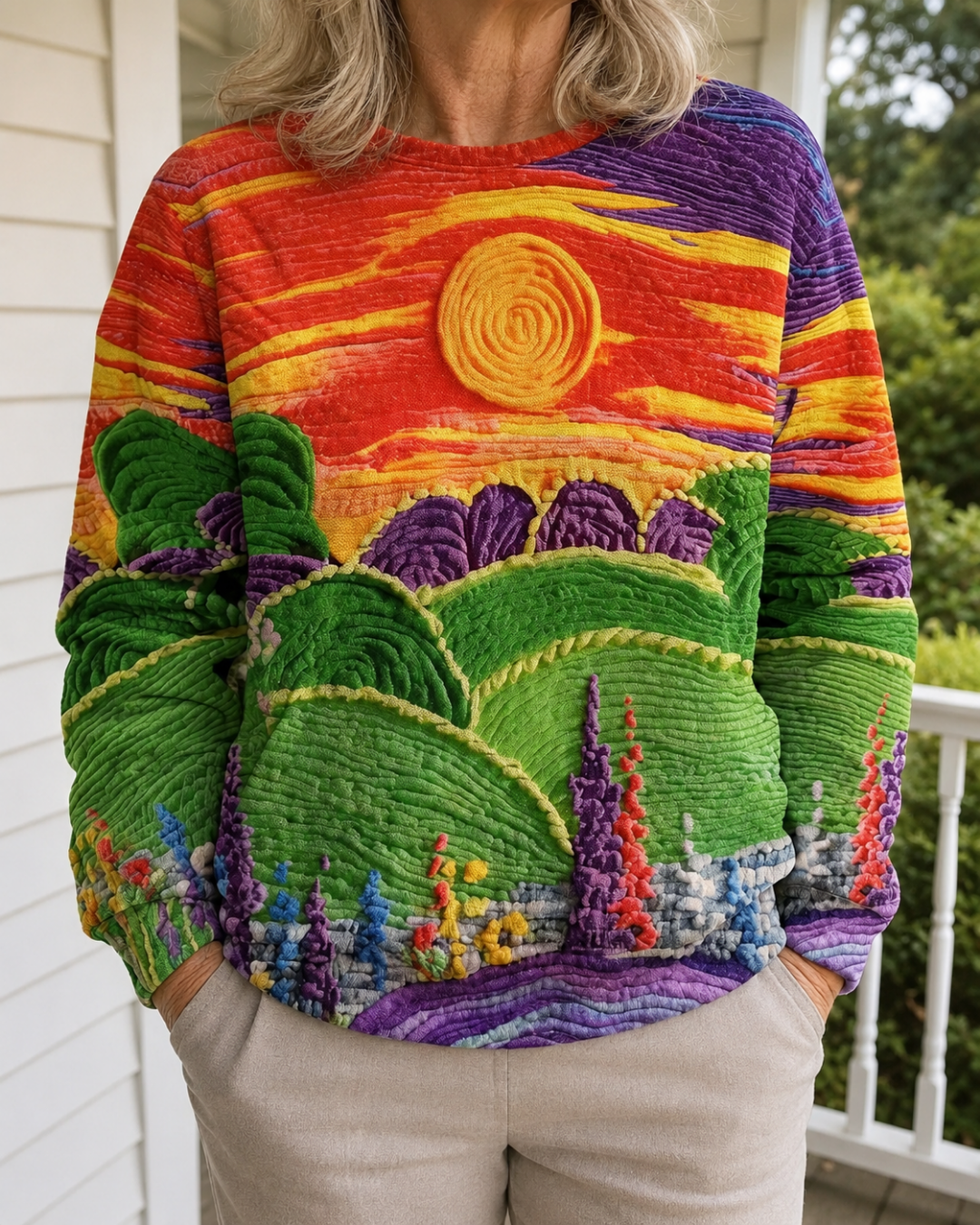 Ravella Pullover mit Sunset-Landschaft-Druck – Ansicht 2