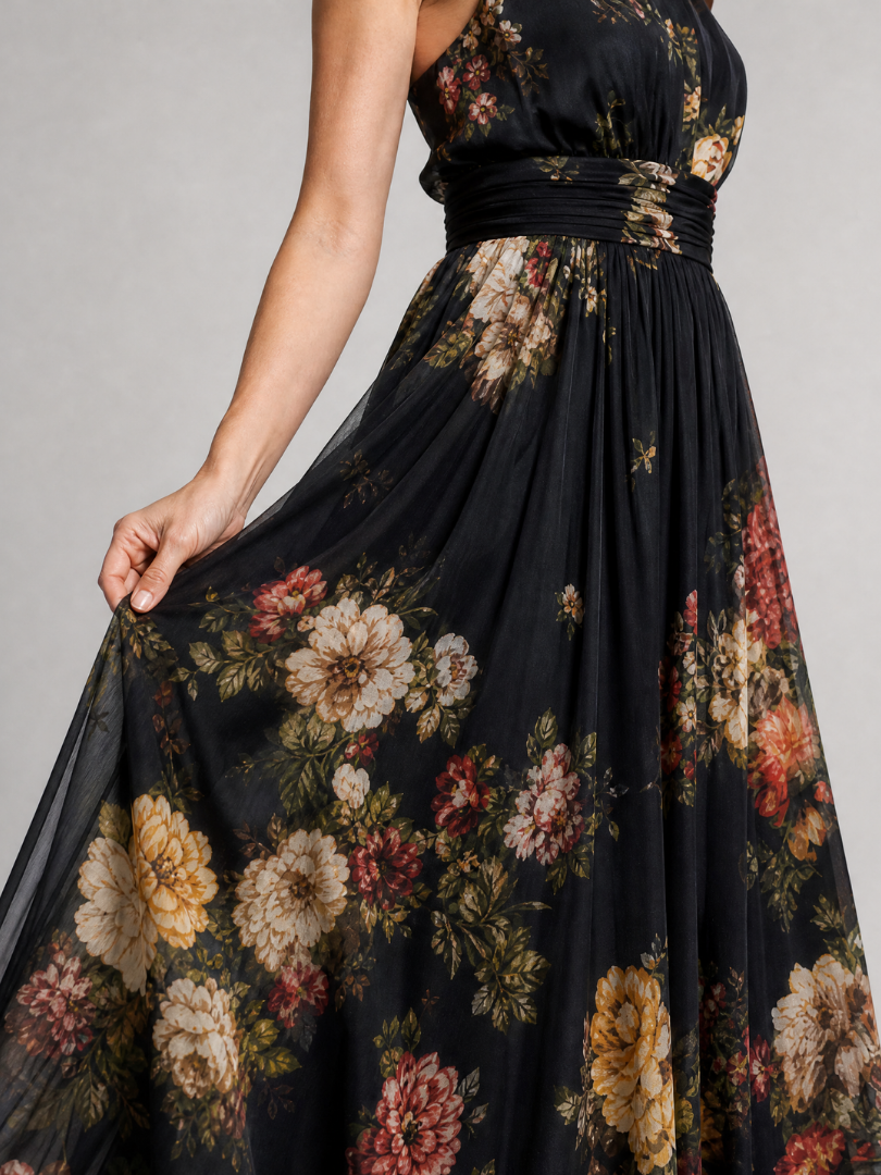 Sior | Midikleid mit Neckholder-Ausschnitt und Blumenmuster