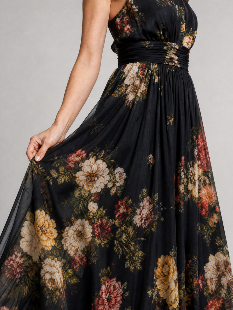 Sior | Midikleid mit Neckholder-Ausschnitt und Blumenmuster
