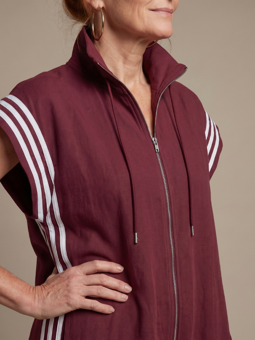 Lark | Jumpsuit mit Reißverschluss vorne und Seitenstreifen