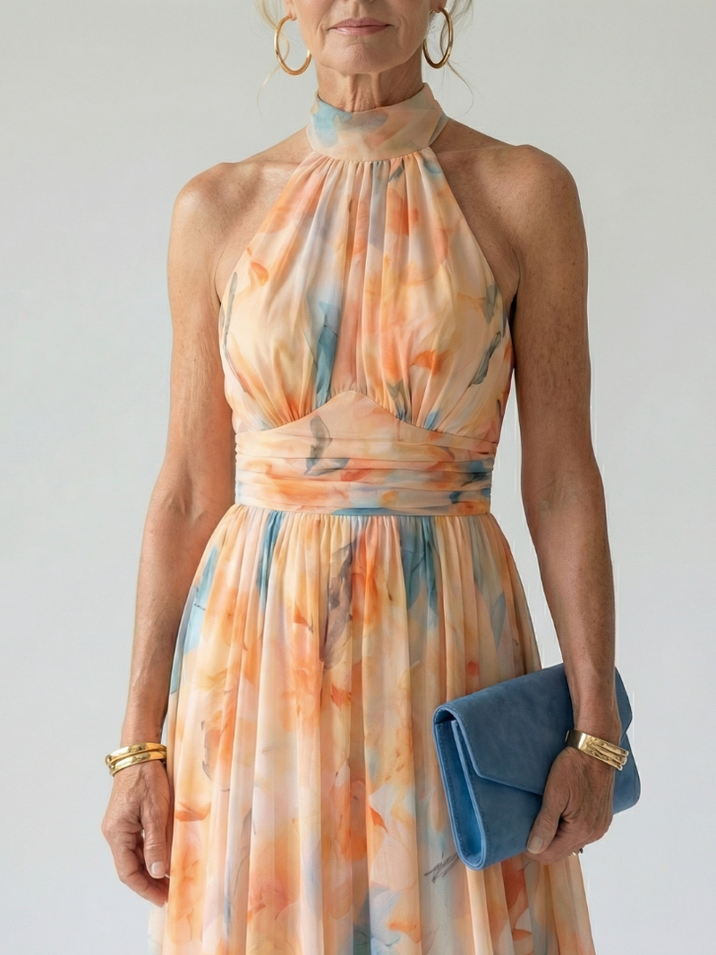 Elin | Weiches Midikleid mit Neckholder-Ausschnitt