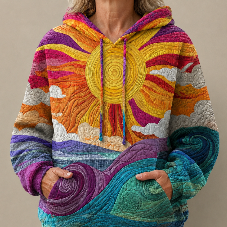 Mira Vintage-Kapuzenpulli mit Patchwork – Ansicht 2