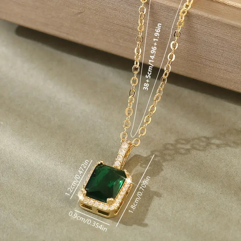 Emerald-Look Halskette – Ansicht 5