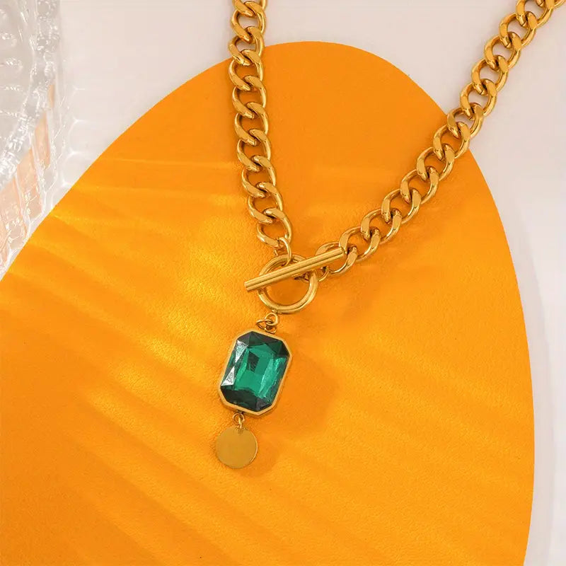 Emerald-Look Halskette – Ansicht 4