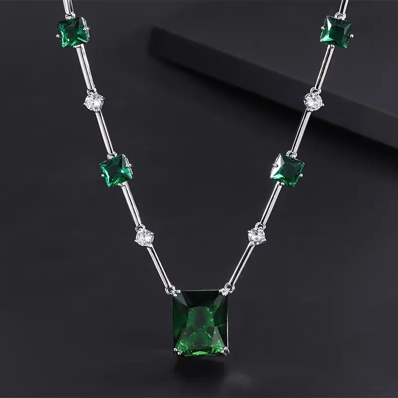 Emerald-Look Schmuckset – Ansicht 3
