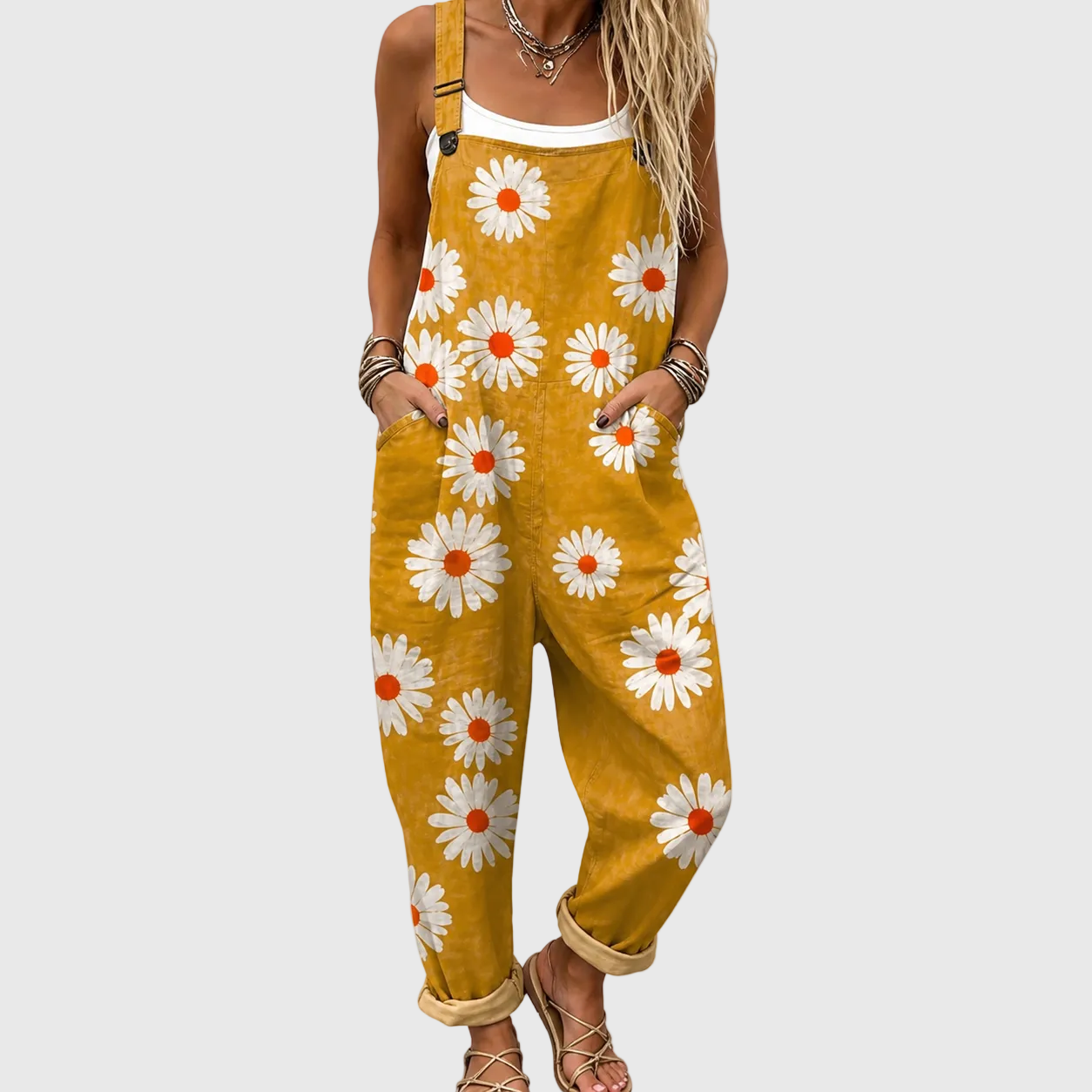 Weicher Gänseblümchen-Jumpsuit