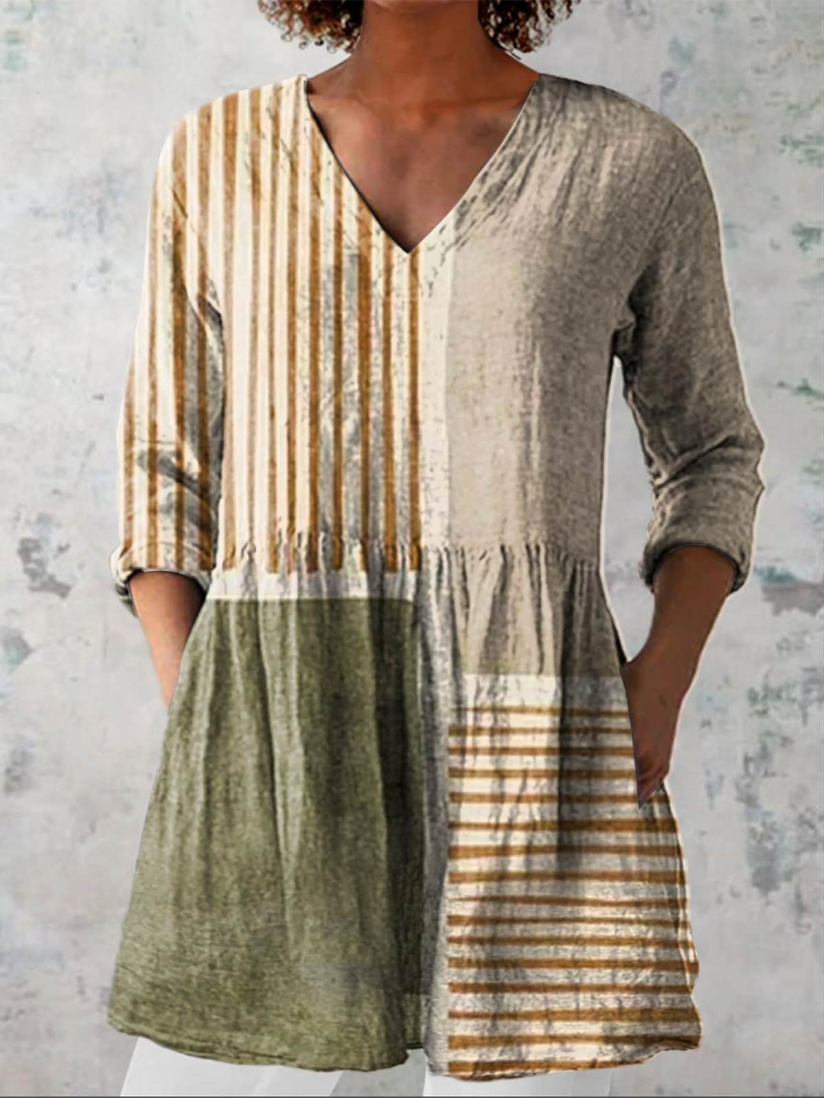 Camille lange Bluse mit V-Ausschnitt – Ansicht 6