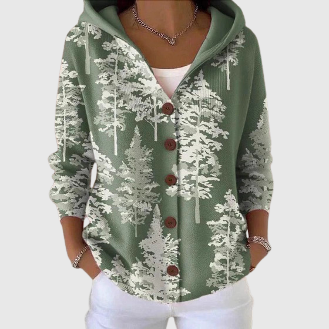 Bianca Strickjacke mit Kapuze