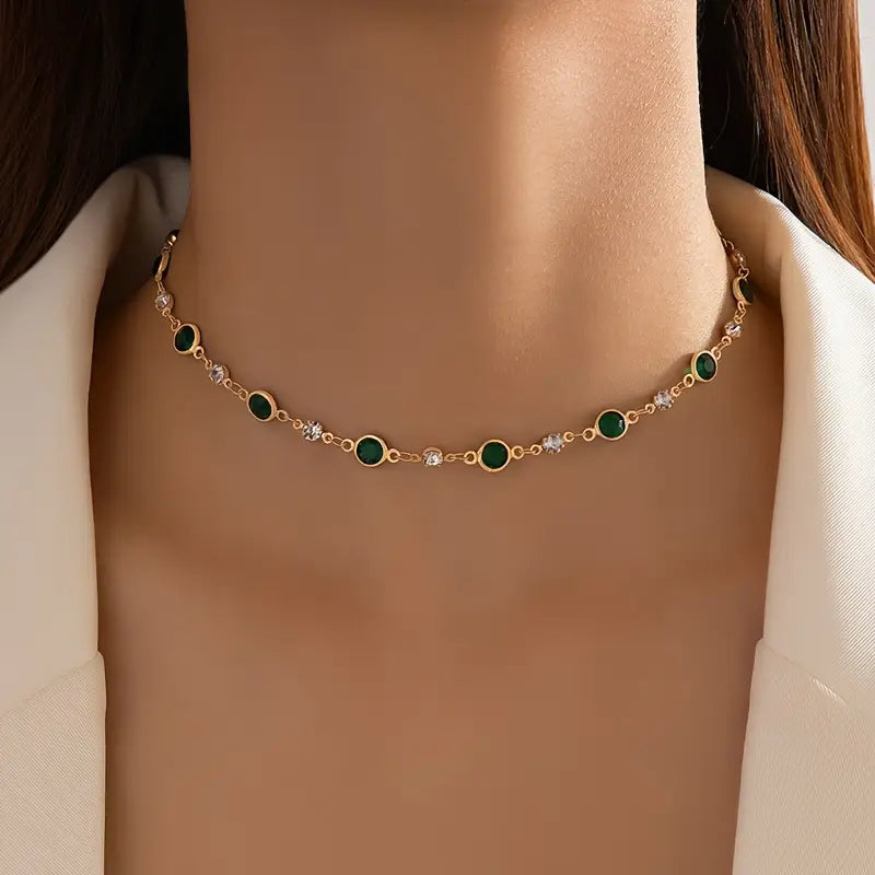Emerald-Look Halskette – Ansicht 2