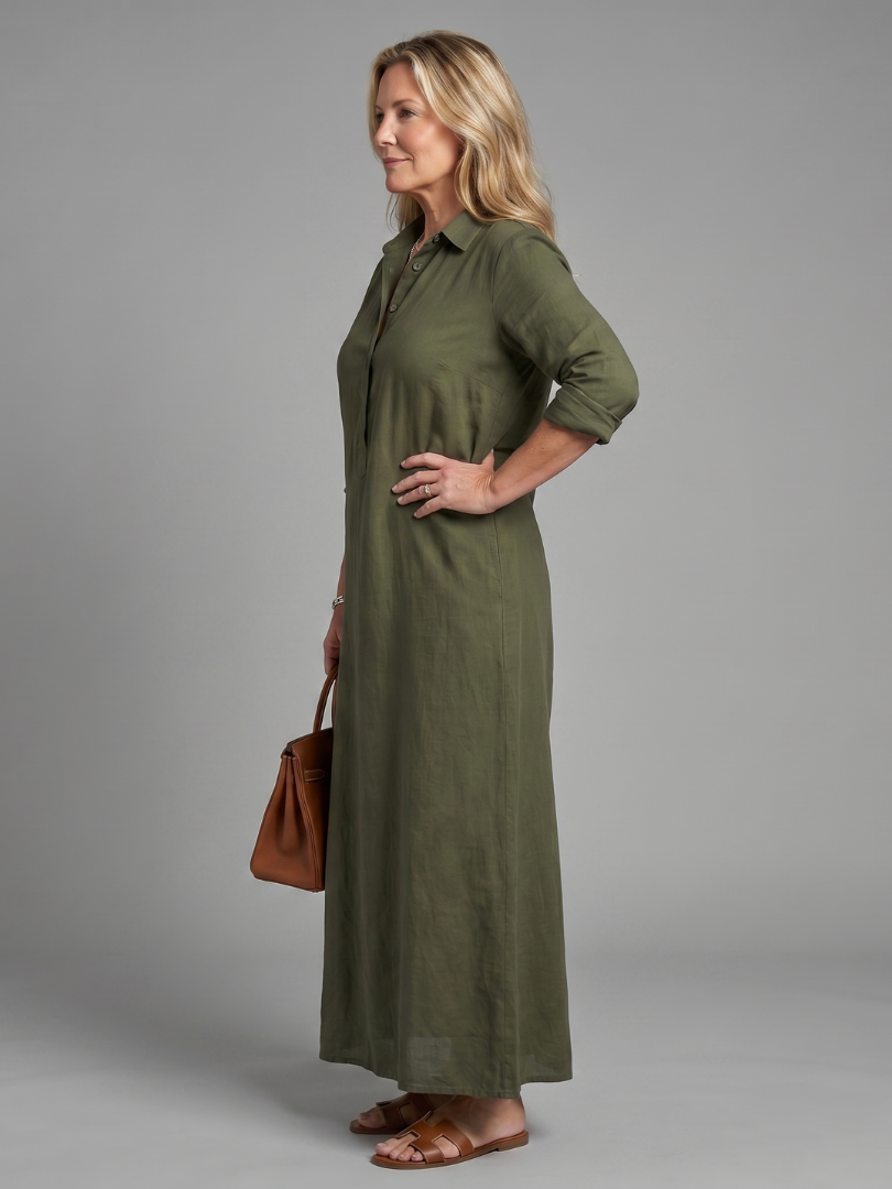 Veronica | Langärmliges Maxikleid mit lässiger Silhouette