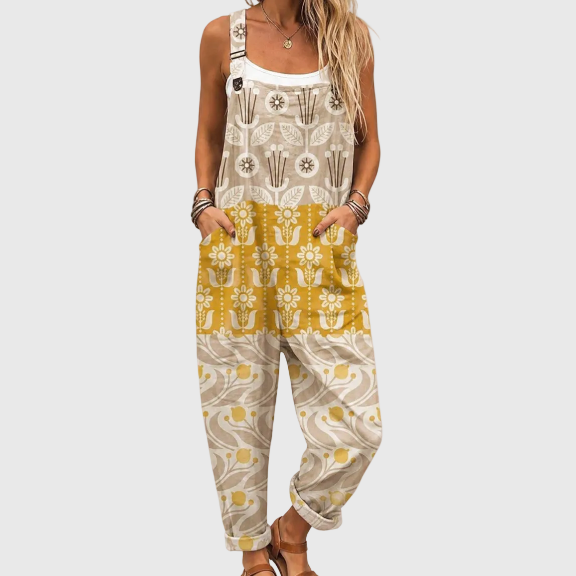 Vintage-Blumen-Jumpsuit