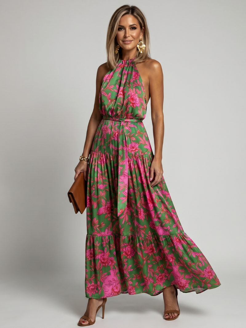 Rowen | Midikleid mit drapiertem Neckholder-Ausschnitt